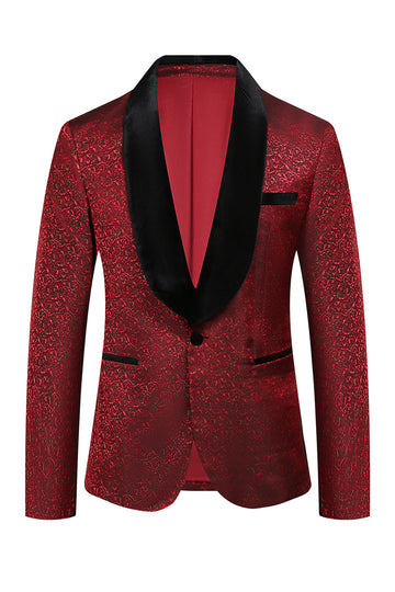 Rød Jacquard 2 Piece Menns Prom Drakter